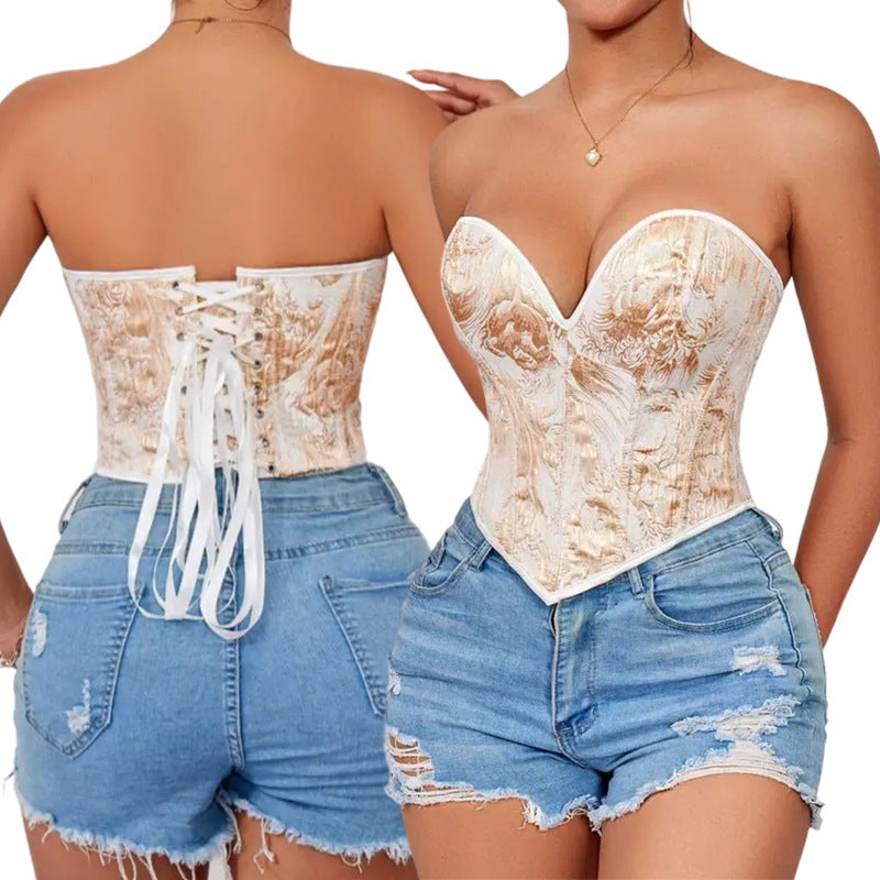 Womens Stylish Form-fitting Printed Tube Top