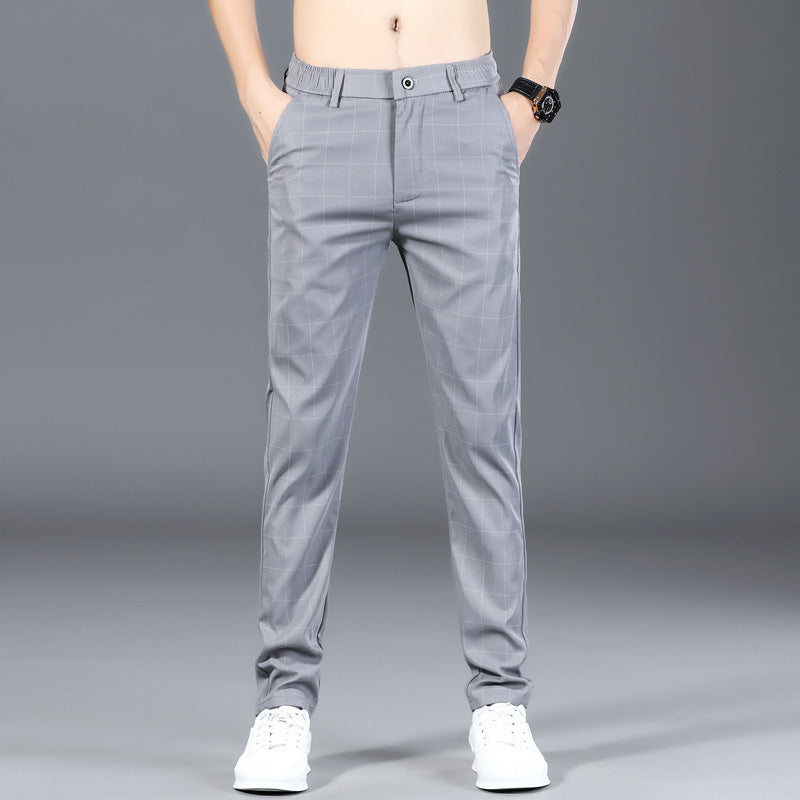 Black Plaid Mens Dress Pants