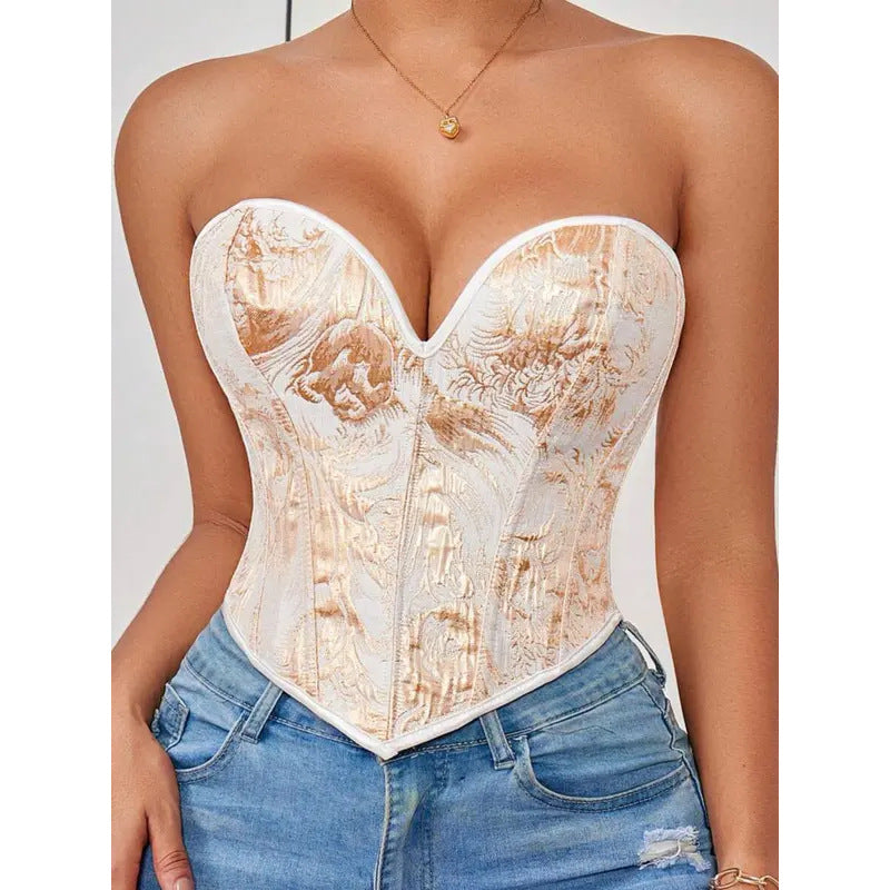 Womens Stylish Form-fitting Printed Tube Top